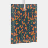 Ornement En Verre Motif floral orange fluide (Avant droite)