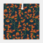 Ornement En Verre Motif floral orange fluide (Verso)