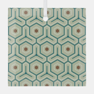 Ornement En Verre Motif géométrique avec des hexagones imbriqués