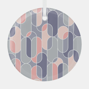 Ornement En Verre Motif géométrique les années 70 ovale rétro