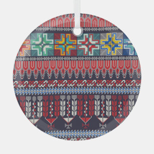 Ornement En Verre Motif Motif Palestinien Broderie.