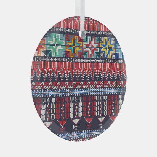 Ornement En Verre Motif Motif Palestinien Broderie. (Avant droite)