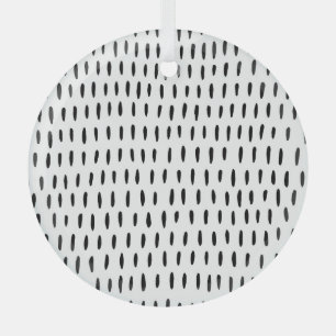 Ornement En Verre Motif rayé noir et blanc : dessiné à la main