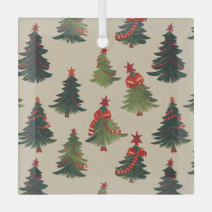 Ornement En Verre Motif récurrent de l'arbre de Noël