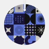 Ornement En Verre Motif rétrofuturiste Gras Géométrique Bauhaus (Verso)