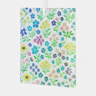 Ornement En Verre Motif sans couture de fleurs sauvages minimaliste 