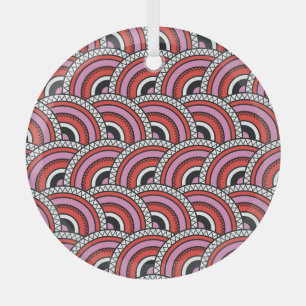 Ornement En Verre Motif sans couture géométrique rétro
