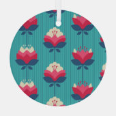 Ornement En Verre Motif sans couture rétro à fleurs. (Verso)