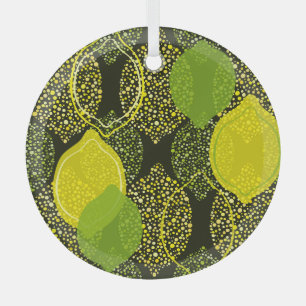Ornement En Verre Motif sans soudure au citron et à la chaux.