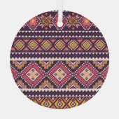 Ornement En Verre Motif tribal rayé, géométrique sans couture. (Verso)