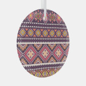 Ornement En Verre Motif tribal rayé, géométrique sans couture. (Avant droite)