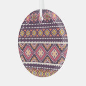 Ornement En Verre Motif tribal rayé, géométrique sans couture. (Avant gauche)