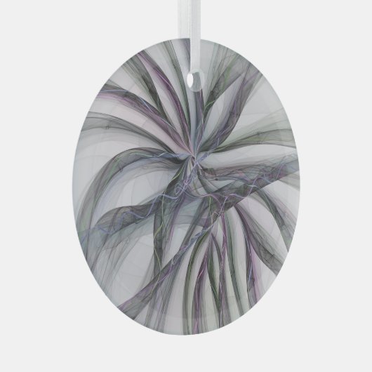 Ornement En Verre Motions Filigree Moderne Abstrait pivotant Fractal (Avant droite)