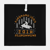 Ornement En Verre Motoneige - Grandpas Cool Circuler Motoneiges (Verso)