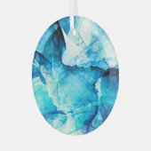 Ornement En Verre mouvement bleu Abstrait : composition fractale. (Avant gauche)