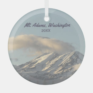Ornement En Verre Mt. Adams Washington avec la photo Cloud