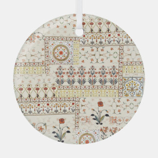 Ornement En Verre Mughal Floral Paisley : Ethnic Digital Elegance.