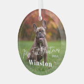 Ornement En Verre My First Christmas Custom Pet Name Photo (Avant gauche)