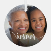 Ornement En Verre Nani Grandma superposition de script (Verso)