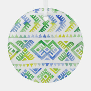 Ornement En Verre Navajo Hommage : Aquarelle, Majesté de la tribu