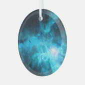 Ornement En Verre nébuleuse orientale, lumière bleue, astronomie. (Avant gauche)