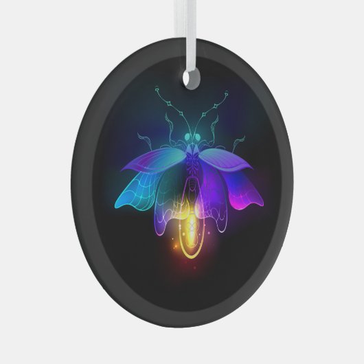 Ornement En Verre Neon Firefly sur noir (Avant droite)