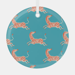 Ornement En Verre Neon Zebra : Retro Coloré sans couture