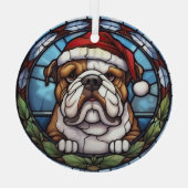 Ornement En Verre Noël à Bulldog en verre tendu (Verso)