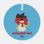 Ornement En Verre Noël Allemand Drapeau neige (Verso)