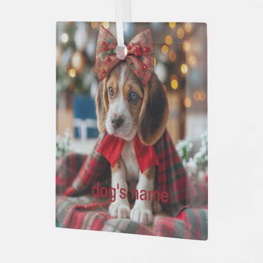 Ornement En Verre Noël beagle (Avant gauche)