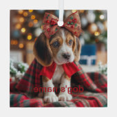 Ornement En Verre Noël beagle (Verso)