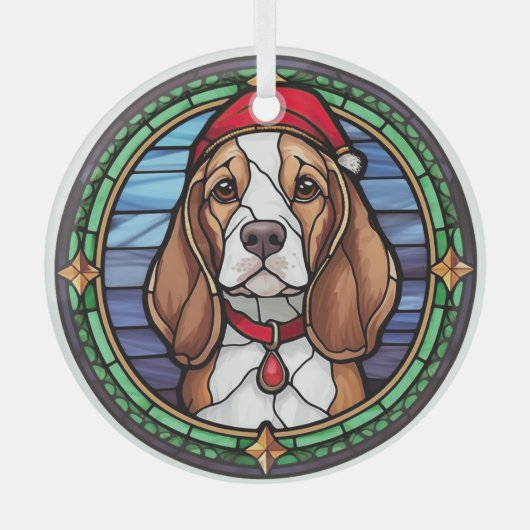 Ornement En Verre Noël beagle en verre (Recto)