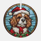 Ornement En Verre Noël Cavalier King Charles Spaniel (Verso)