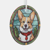 Ornement En Verre Noël Corgi en verre tendu (Avant droite)
