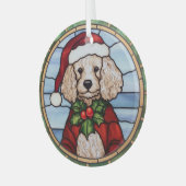 Ornement En Verre Noël de caniche en verre (Avant gauche)