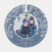 Ornement En Verre Noël de l'adorable photo Keepsaké (Recto)