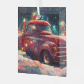 Ornement En Verre Noël du camion rouge (Avant gauche)
