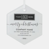Ornement En Verre Noël du logo de l'entreprise (Recto)