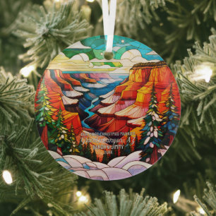 Ornement En Verre Noël Grand Canyon AZ Verre Tiré Marié