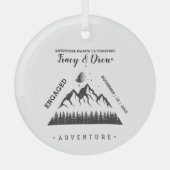 Ornement En Verre Noël Lune étoile Couple Fiançailles (Recto)