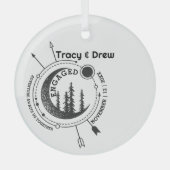 Ornement En Verre Noël Lune extérieure Flèche Couple Fiançailles (Recto)