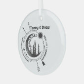 Ornement En Verre Noël Lune extérieure Flèche Couple Fiançailles (Avant gauche)