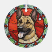 Ornement En Verre Noël Malinois Belge en Verre (Verso)