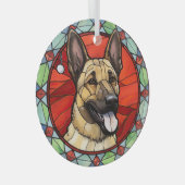 Ornement En Verre Noël Malinois Belge en Verre (Avant droite)