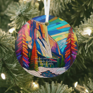 Ornement En Verre Noël Marié Yosemite Trait Couple