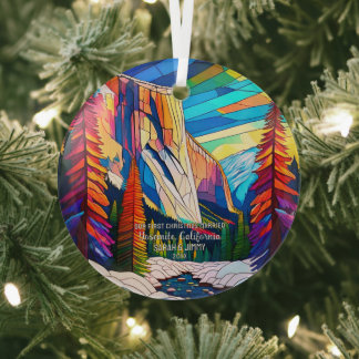 Ornement En Verre Noël Marié Yosemite Trait Couple