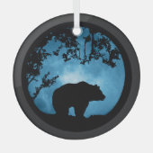 Ornement En Verre Noël Ours et lune (Recto)