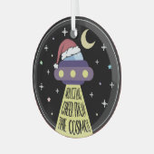 Ornement En Verre Noël OVNI drôle (Avant gauche)