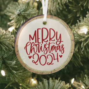 Ornement En Verre Noël Paix sur Terre