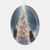 Ornement En Verre Noël père Noël, Newf et Glowtree (Avant gauche)